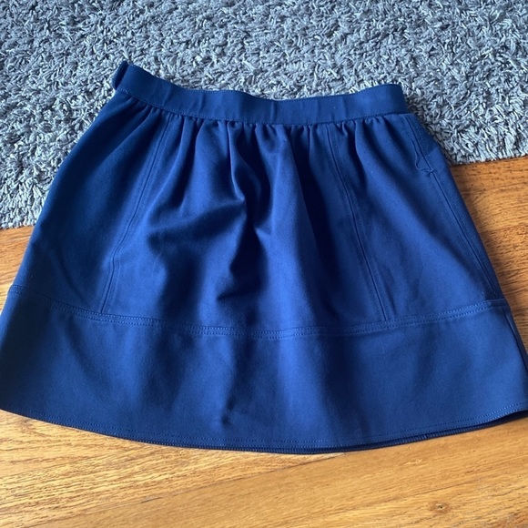 Madewell Navy Blue Ponte Swivel Mini Pleaded Side Zipper Snap Size 4 - Picture 6 of 16